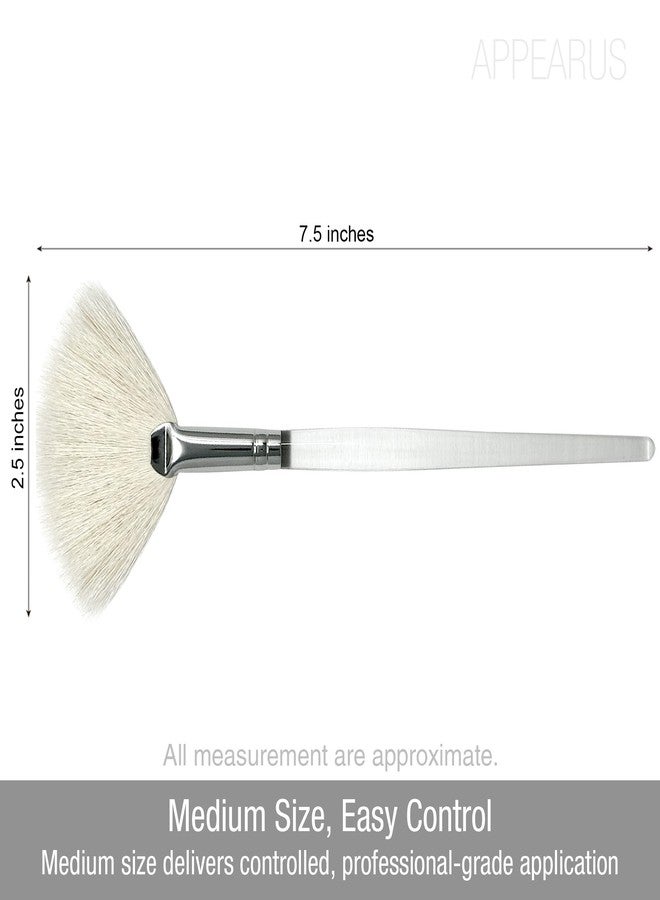 APPEARUS Natural Goat Hair Facial Mask Fan Brush - Soft, Gentle & Professional for Foaming, Exfoliating & Skincare Application (Medium) - Image 2